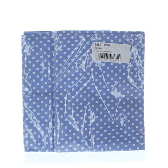 Curtain Panel Set - Blue with White Pin Dots - Picture 3 of 4